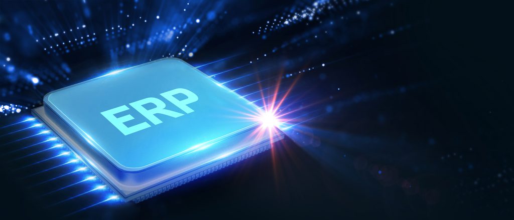 Business, Technology, Internet and network concept. Enterprise Resource Planning ERP corporate company management.