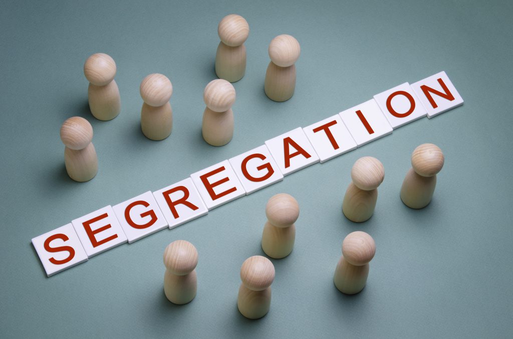 Separation of society concept. Forced segregation of the population. Separation of society concept, Wooden chess , Segregation , ERP(Enterprise Resource Planning) System in Singapore